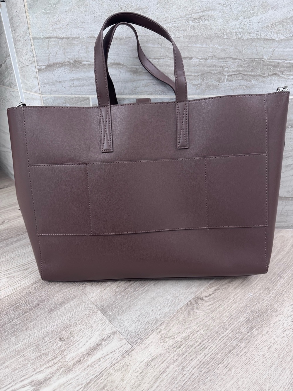 Calpak Haven Espresso Dark Brown Leather Tote with Detachable Strap - Picture 7 of 7
